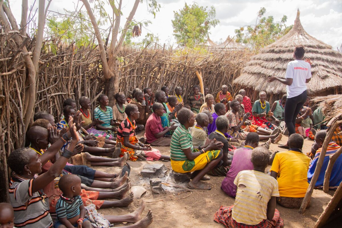 A community gathering used for a visual essay about mental health care with dignity